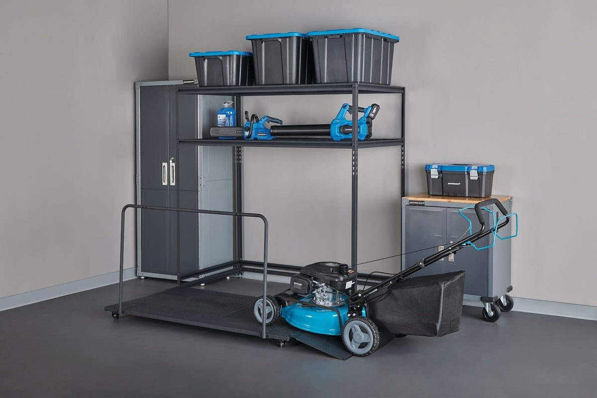 Seasonal Storage Rack with Rolling Platform Cart, Black, 65.5-in x 35.5-in x 68-in W7T5 - product image 8