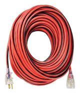 100-ft 14/3 Outdoor Extension Cord with Grounded Outlet, Lighted End and Locking Connector, Hi-Visibility T7Q2 - product image 1
