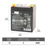 Battery 12-Volt 5 Ah SLA Battery, F2 Terminal N5G4 - product image 1