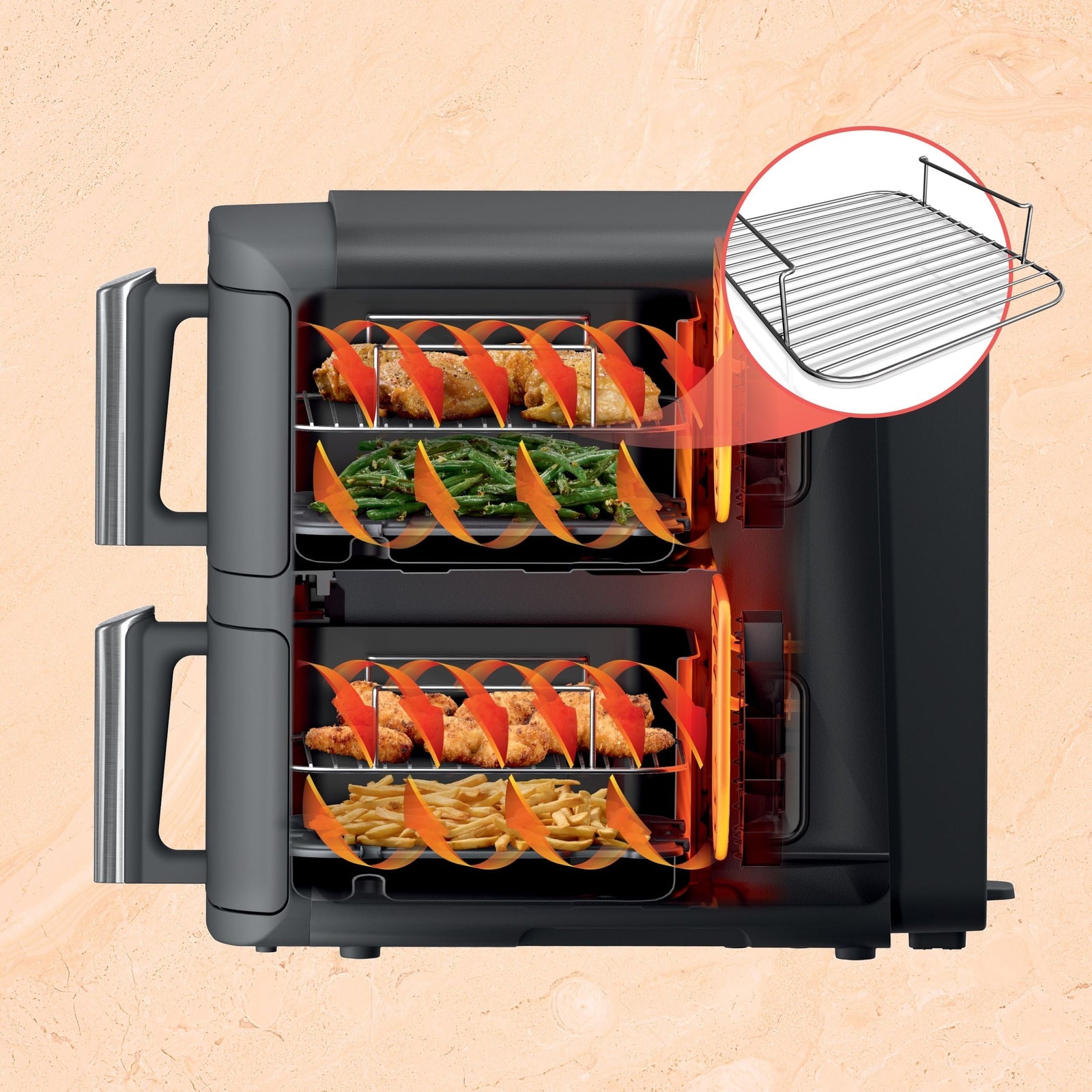 DoubleStack XL Multi-Rack Air Fryer with 2 Baskets & 6 Functions, 10-qt K5F1 - product image 5