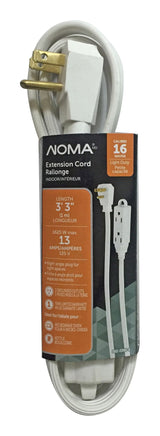 3-ft 3-in 16/3 Indoor Extension Cord with Right Angle Plug, 3 Grounded Outlets, White Z0L8 - product image 1