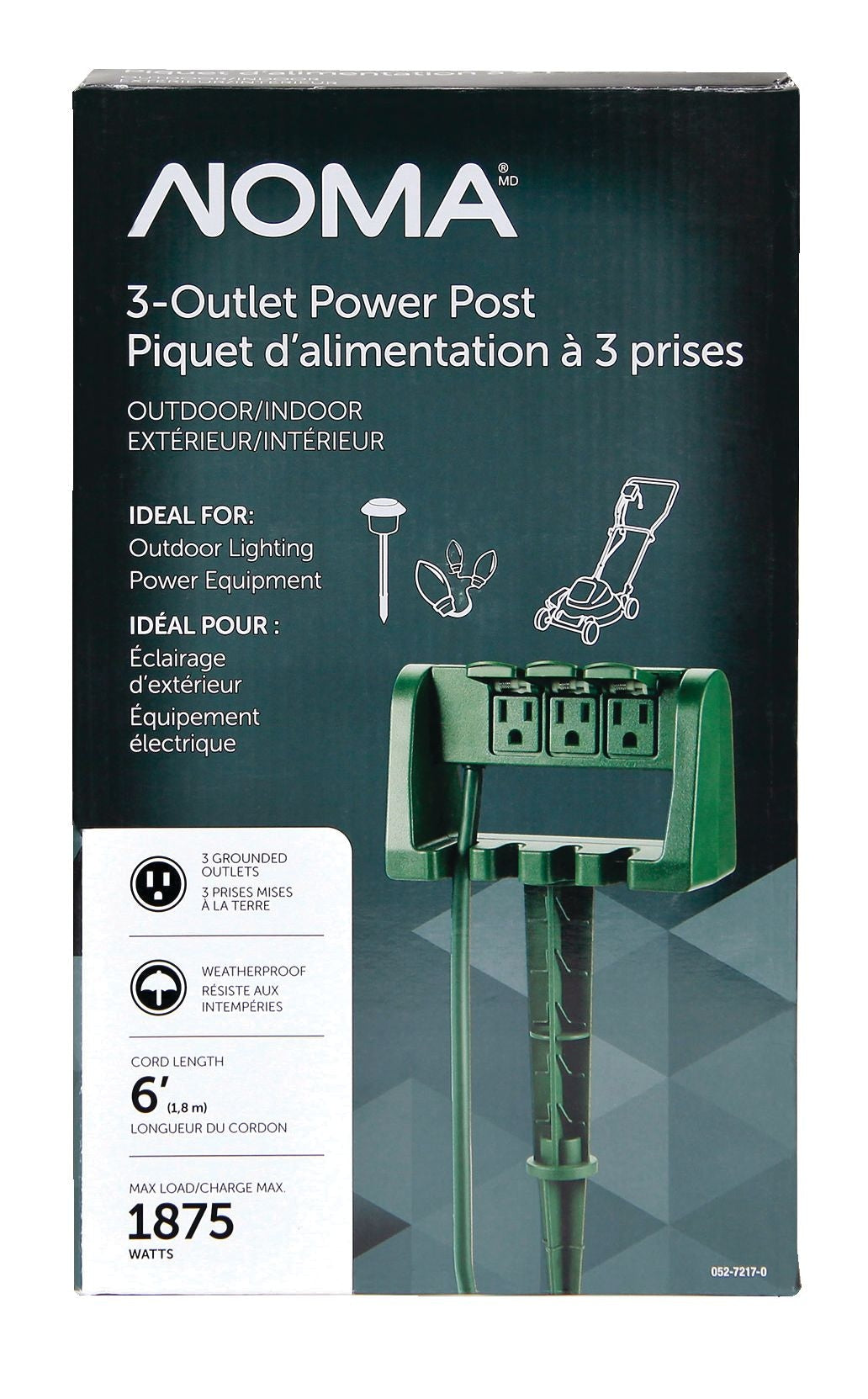 3-Outlet Outdoor Power Stake with 6-ft Cord, Green N9M3 - product image 2