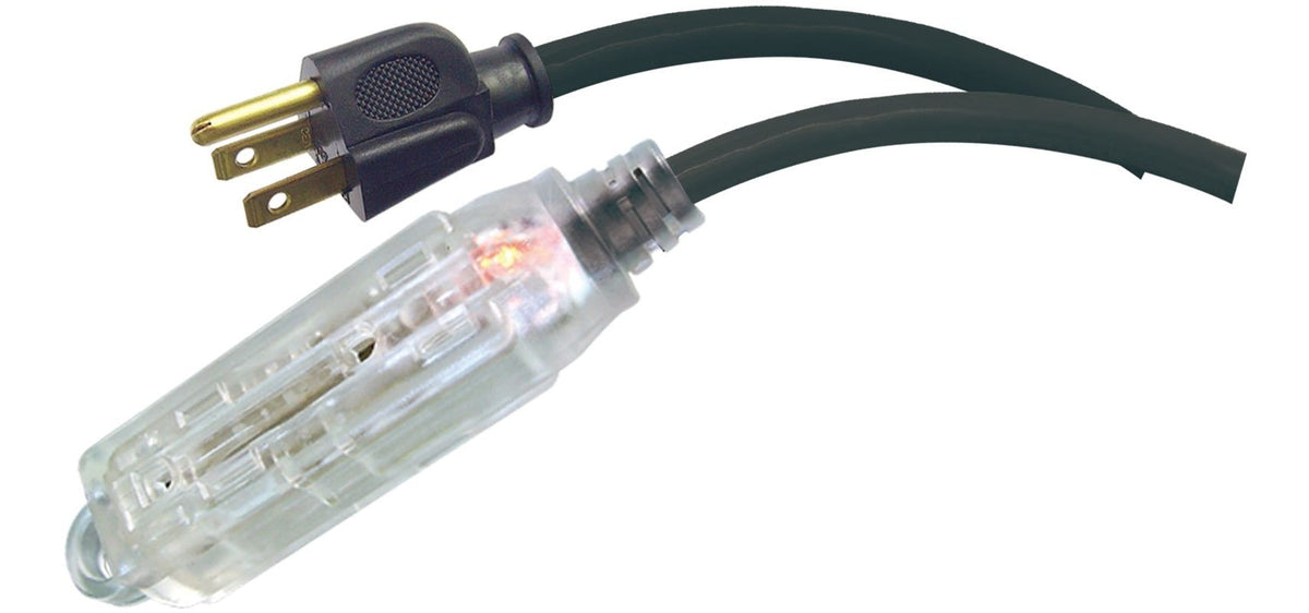 32-ft 10-in 14/3 Outdoor Extension Cord with 3 Grounded Outlets and Lighted End, Black S0O6 - product image 4