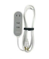 6-ft 6-in 16/2 Extension Cord with 2 USB Outlets, Travel design, White I1V3 - product image 1
