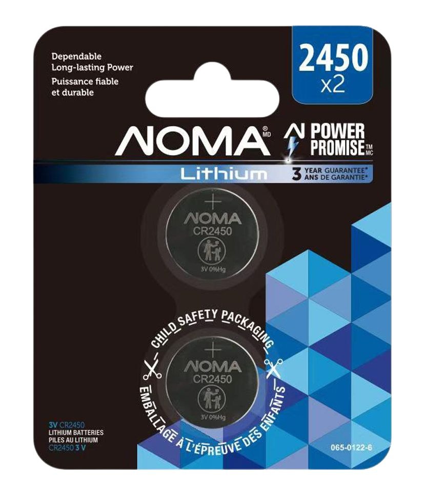 CR2450 Lithium Battery, Long-Lasting Power, 2-pc J6W1 - product image 1