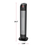 Oscillating Tower Ceramic Heater withRemote Control & Thermostat, 1500W, Black, 24-in V0M1 - product image 4