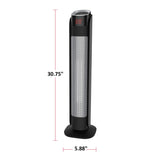 Oscillating Tower Ceramic Heater withRemote Control & Thermostat, 1500W, Black, 30-in O9Y1 - product image 7