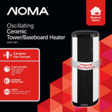 Oscillating Tower/Baseboard Heater withRemote Control & Thermostat, 1500W, White G8F3 - product image 3