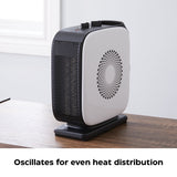 Portable Oscillating Portable Ceramic Space Heater withThermostat, 1500W, White Y3N3 - product image 8