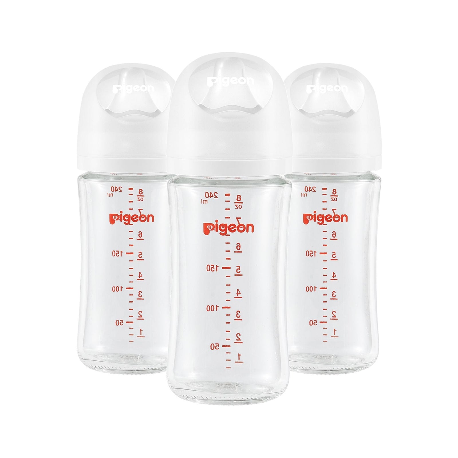 Glass Bottle with Silicone Nipple (M), 8-oz, 3 Months+, 3-pk M7F1 - product image 1