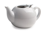 Ceramic Teapot with Stainless Steel Infuser, 0.71-L, White R8O7 - product image 1