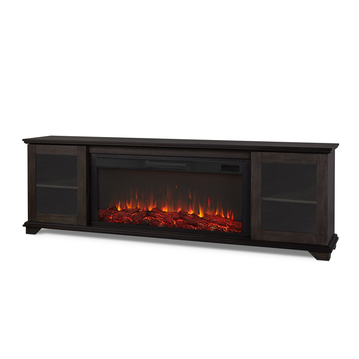 Flame Benjamin Landscape Electric Fireplace TV Stand, 81-in, 1500W, Includes Remote Control, Weathered Wood A4I8 - product image 1