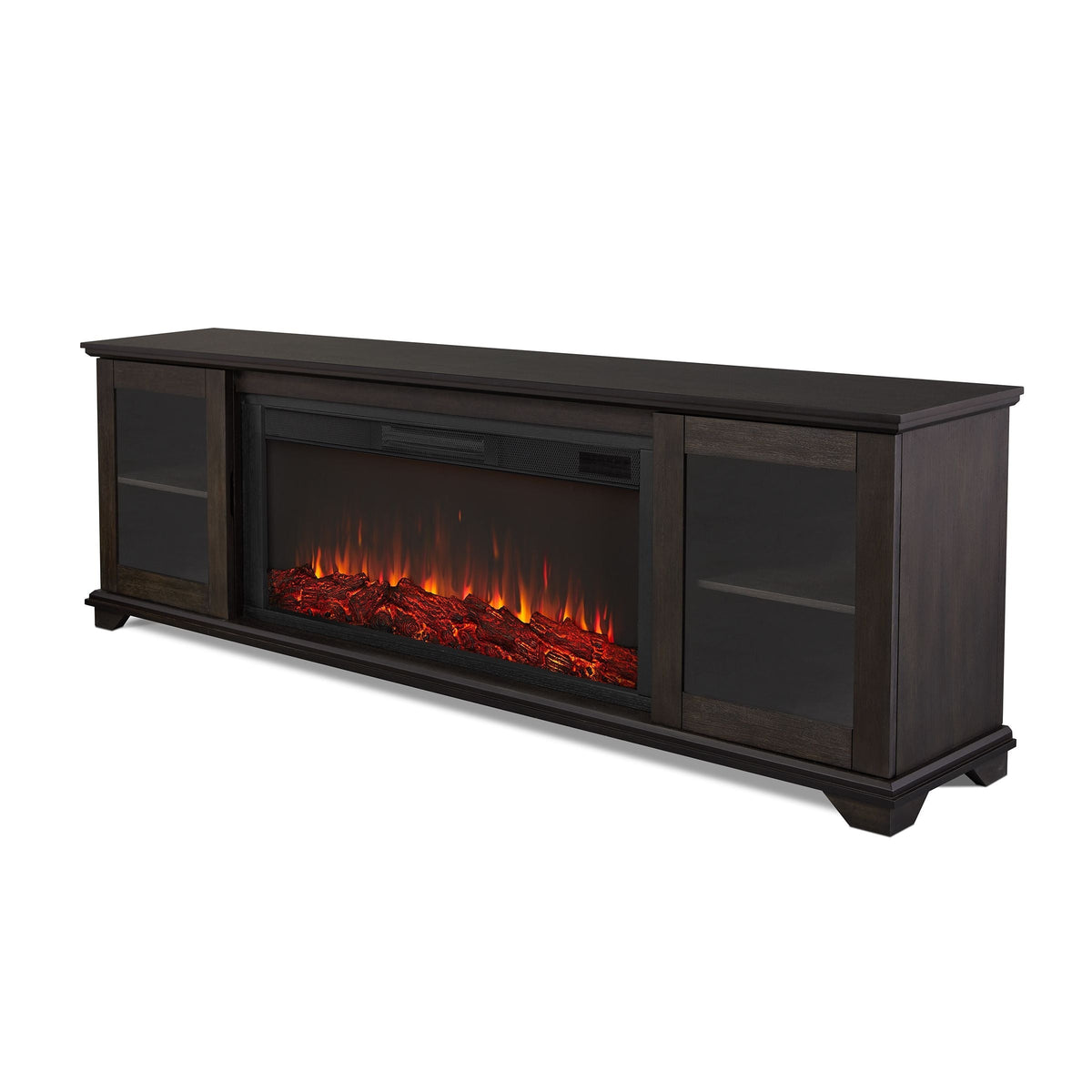 Flame Benjamin Landscape Electric Fireplace TV Stand, 81-in, 1500W, Includes Remote Control, Weathered Wood A4I8 - product image 2