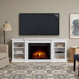 Flame Eliot Grand Entertainment VividFlame Media Indoor Electric Fireplace TV Stand, 1500W, Includes Remote Control & Firebox, White T3X6 - product image 4