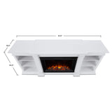 Flame Eliot Grand Entertainment VividFlame Media Indoor Electric Fireplace TV Stand, 1500W, Includes Remote Control & Firebox, White T3X6 - product image 5