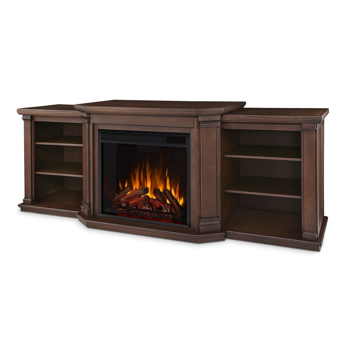 Flame Valmont Media Indoor Electric Fireplace TV Stand, 74-in, 1500W, Includes Remote Control & Firebox, Chestnut Oak A1O6 - product image 1