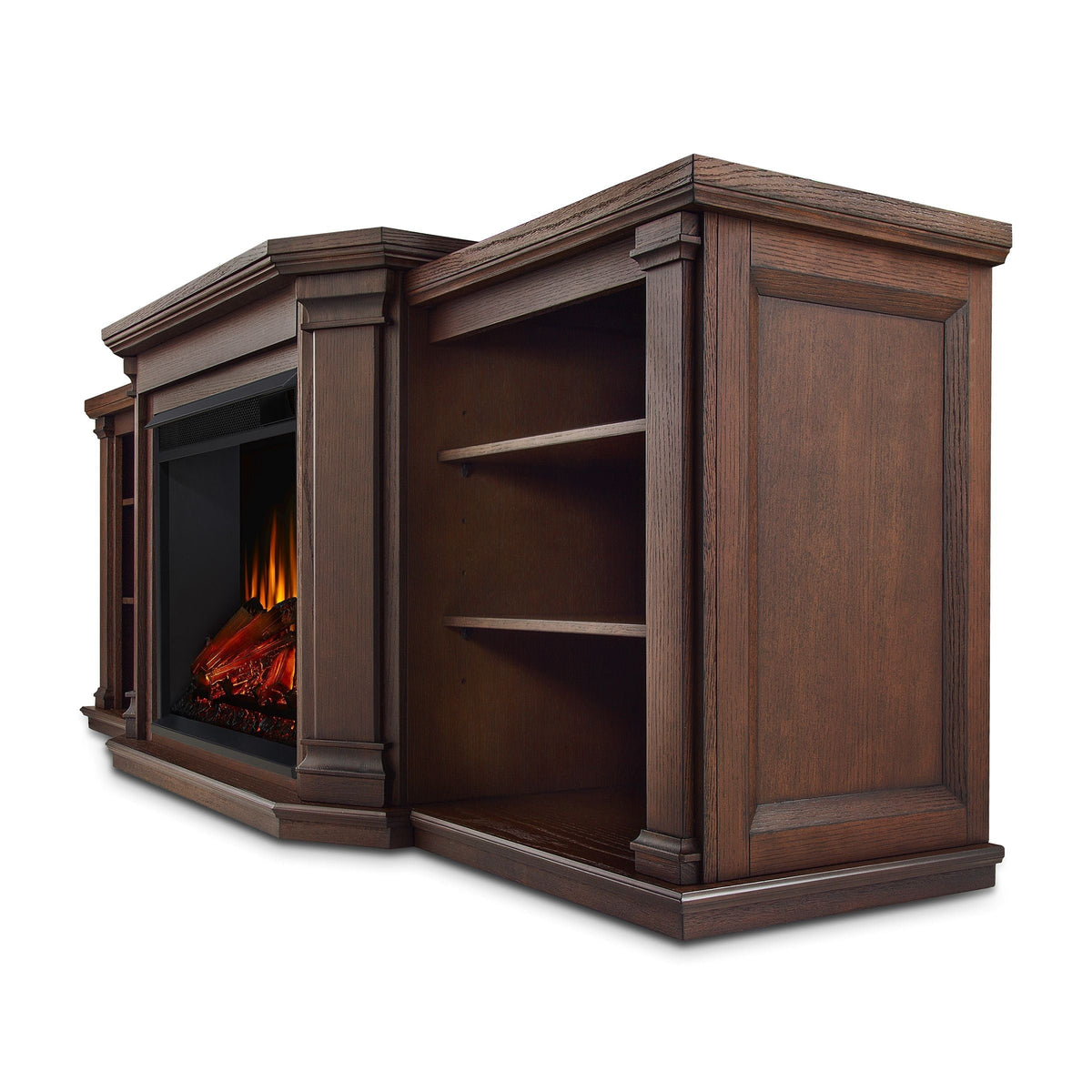 Flame Valmont Media Indoor Electric Fireplace TV Stand, 74-in, 1500W, Includes Remote Control & Firebox, Chestnut Oak A1O6 - product image 2