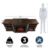 Flame Valmont Media Indoor Electric Fireplace TV Stand, 74-in, 1500W, Includes Remote Control & Firebox, Chestnut Oak A1O6 - product image 7