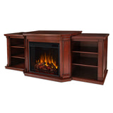 Flame Valmont Media Indoor Electric Fireplace TV Stand, 74-in, 1500W, Includes Remote Control & Firebox, Dark Mahogany Y7B1 - product image 1