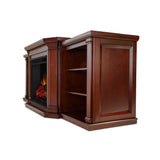 Flame Valmont Media Indoor Electric Fireplace TV Stand, 74-in, 1500W, Includes Remote Control & Firebox, Dark Mahogany Y7B1 - product image 3
