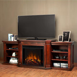Flame Valmont Media Indoor Electric Fireplace TV Stand, 74-in, 1500W, Includes Remote Control & Firebox, Dark Mahogany Y7B1 - product image 4