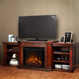 Flame Valmont Media Indoor Electric Fireplace TV Stand, 74-in, 1500W, Includes Remote Control & Firebox, Dark Mahogany Y7B1 - product image 5