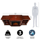 Flame Valmont Media Indoor Electric Fireplace TV Stand, 74-in, 1500W, Includes Remote Control & Firebox, Dark Mahogany Y7B1 - product image 6