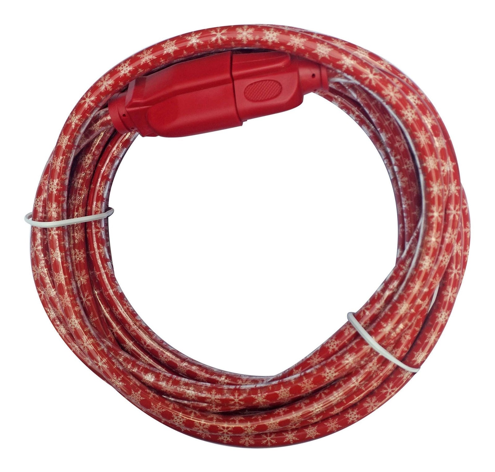 16/3 Outdoor Snowflake Extension Cord with Grounded Outlet, Red/White, 7.5-m P1J9 - product image 1