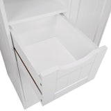 Home Ashland Single Door Bathroom & Laundry Storage Cabinet with 3 Drawers, Open Cubby & Adjustable Shelf, White X3U9 - product image 2