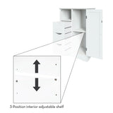 Home Ashland Single Door Bathroom & Laundry Storage Cabinet with 3 Drawers, Open Cubby & Adjustable Shelf, White X3U9 - product image 5