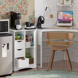Home Ashland Single Door Bathroom & Laundry Storage Cabinet with 3 Drawers, Open Cubby & Adjustable Shelf, White X3U9 - product image 8