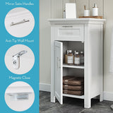 Home Somerset Single Door Bathroom & Laundry Storage Cabinet with Drawer & Adjustable Shelf, White T3Z0 - product image 5