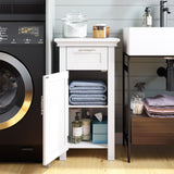 Home Somerset Single Door Bathroom & Laundry Storage Cabinet with Drawer & Adjustable Shelf, White T3Z0 - product image 8
