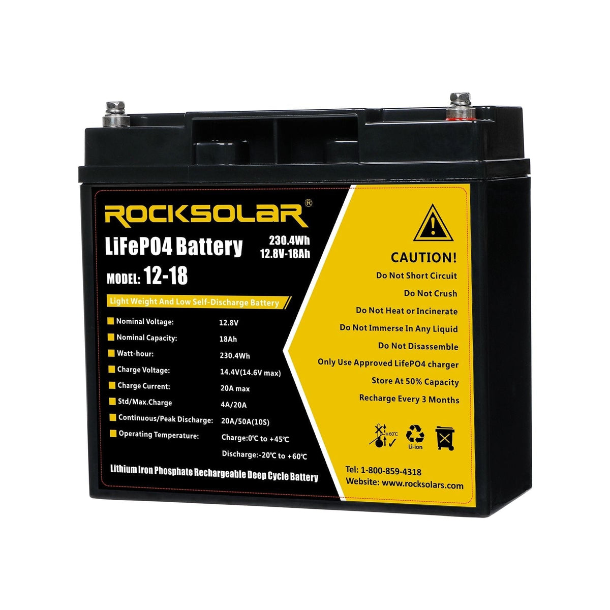 12V 18Ah Deep Cycle Lithium (LiFePO4) Battery Q3M4 - product image 1