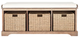 Lonan Wicker Storage Bench, Grey Wash/White, 16.1-in x 47-in x 19.9-in S7P8 - product image 3