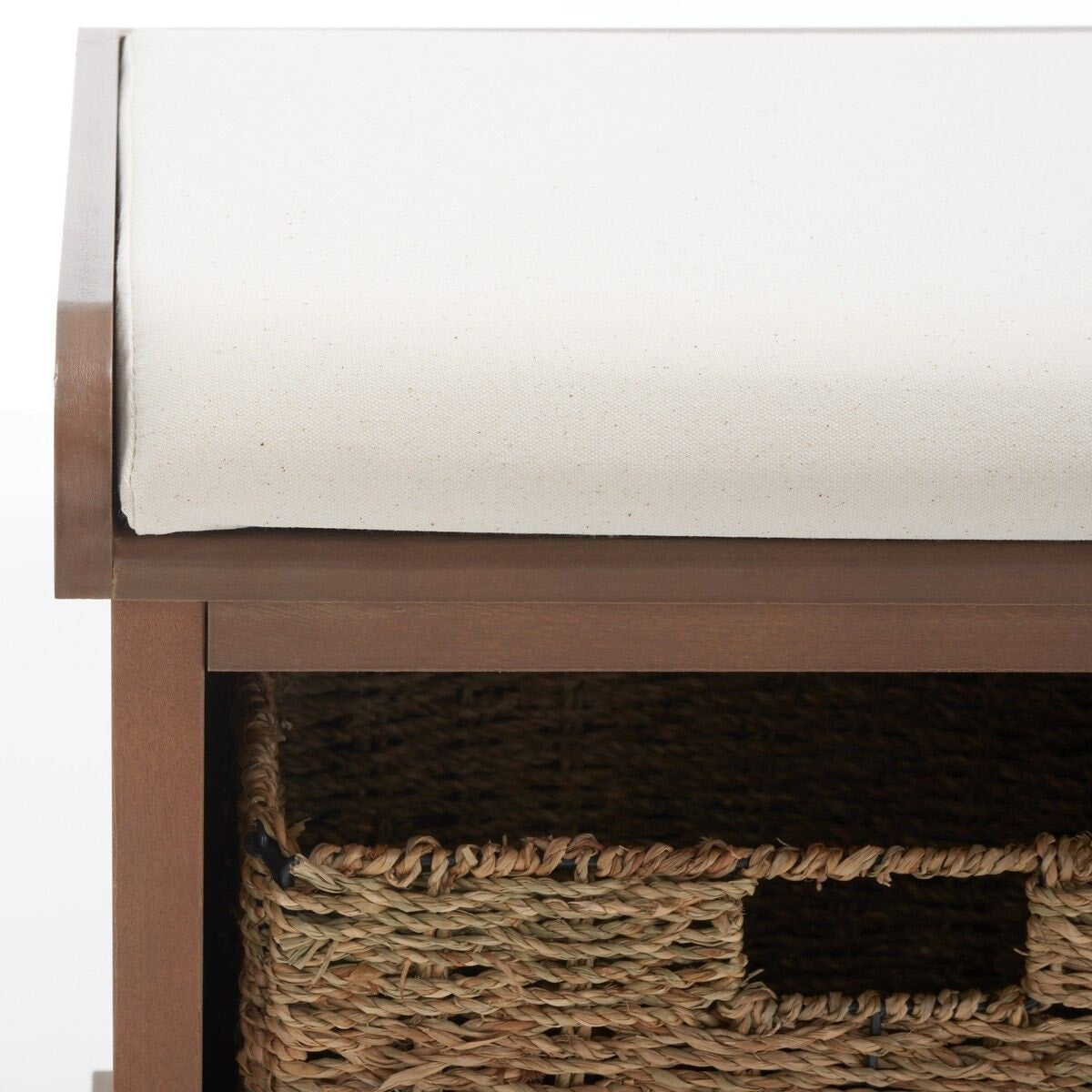 Lonan Wicker Storage Bench, Grey Wash/White, 16.1-in x 47-in x 19.9-in S7P8 - product image 4