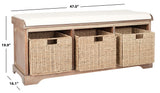 Lonan Wicker Storage Bench, Grey Wash/White, 16.1-in x 47-in x 19.9-in S7P8 - product image 6