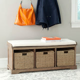Lonan Wicker Storage Bench, Grey Wash/White, 16.1-in x 47-in x 19.9-in S7P8 - product image 8