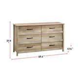 Cannery Bridge 6-Drawer Double Dresser/Chest Bedroom Storage, Lintel Oak Finish S1O4 - product image 3