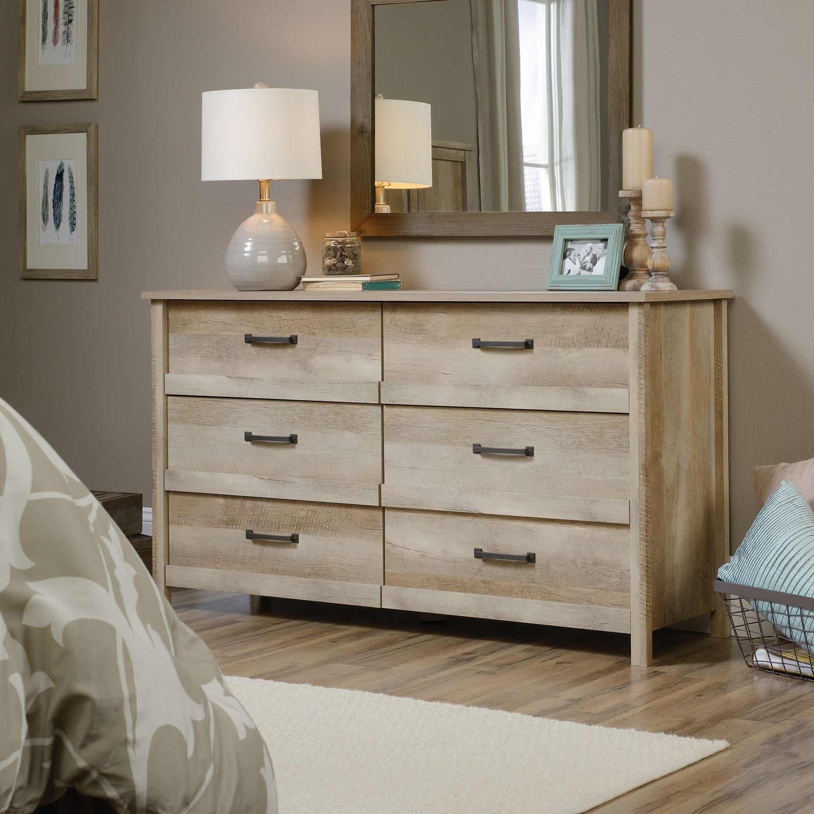 Cannery Bridge 6-Drawer Double Dresser/Chest Bedroom Storage, Lintel Oak Finish S1O4 - product image 7