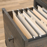 Steel Pedestal River File Cabinet with Drawers, Carbon Oak P6A4 - product image 5
