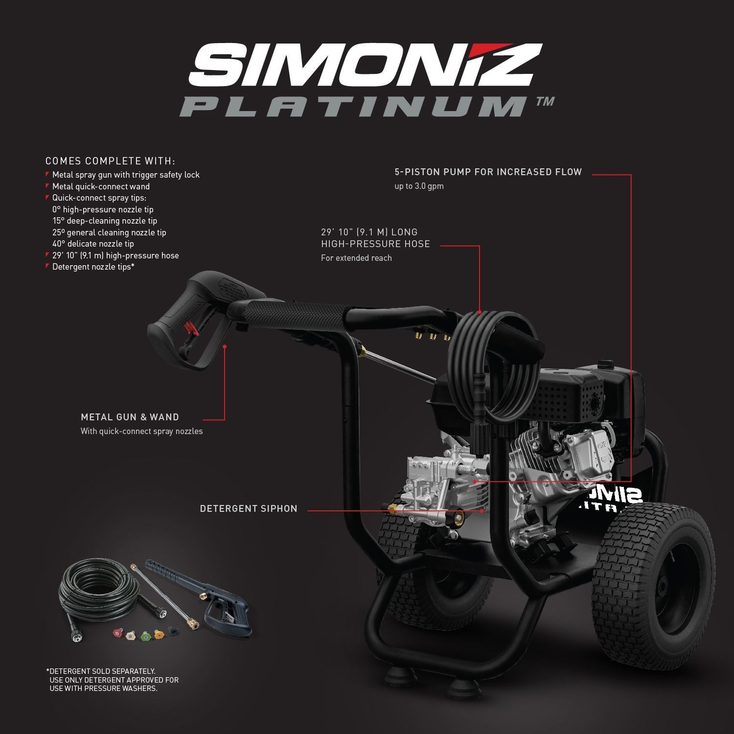 Platinum 3450 PSI Gas Pressure Washer Q1W5 - product image 2