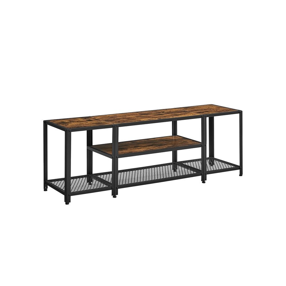 Home 3-Tier Industrial Rustic Brown TV Stand U7Y8 - product image 1