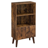 Home 3-Tier Rustic Brown Retro Cabinet with Steel Frame S7F0 - product image 1