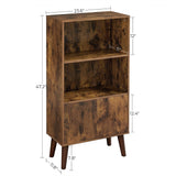 Home 3-Tier Rustic Brown Retro Cabinet with Steel Frame S7F0 - product image 2