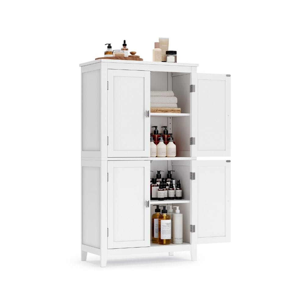 Home 4-Door White Storage Cabinet with Adjustable Shelves G3J9 - product image 1