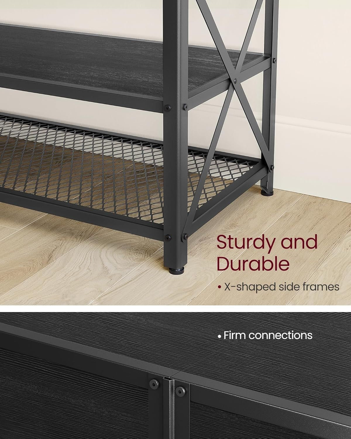 Home 70-in 3-Tier Industrial Black TV Stand W9Q8 - product image 7
