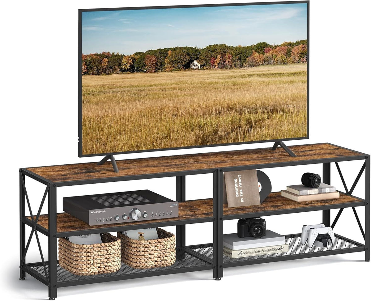 Home 70-in 3-Tier Industrial Greige/Black TV Stand Y7W5 - product image 2