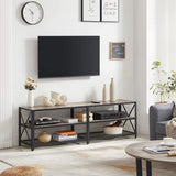 Home 70-in 3-Tier Industrial Greige/Black TV Stand Y7W5 - product image 4