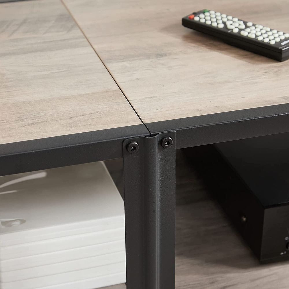 Home 70-in 3-Tier Industrial Greige/Black TV Stand Y7W5 - product image 6